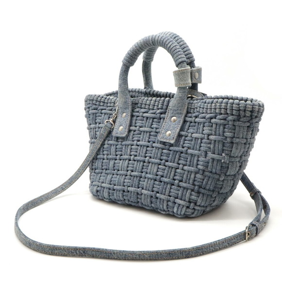 Balenciaga Light Bistro Denim XS Basket Bag Blue - Picture 1 of 8